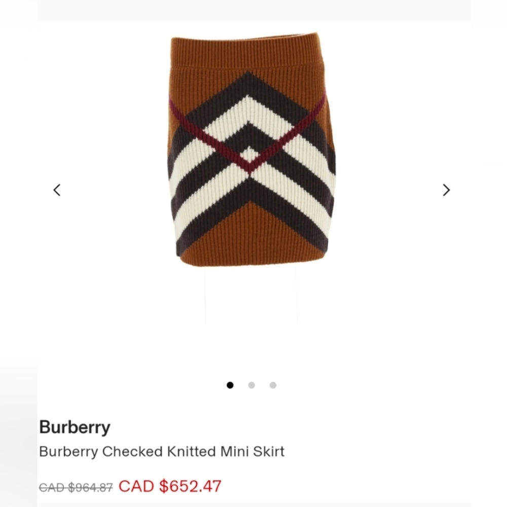 Burberry Brown and Cream Checked Mini Skirt Size XS